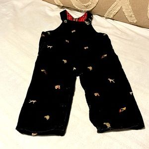 Heartstrings corduroy embroidery overalls